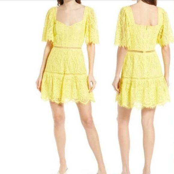SAYLOR Dresses & Skirts - NWT SAYLOR Zuzanna Lace Flutter Sleeve Minidress Size Small